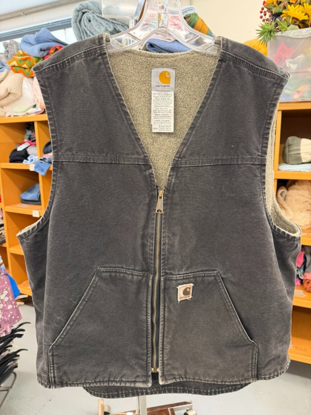 Vintage Carhartt V26 Sherpa-Lined Vest | Rugged Workwear Classic